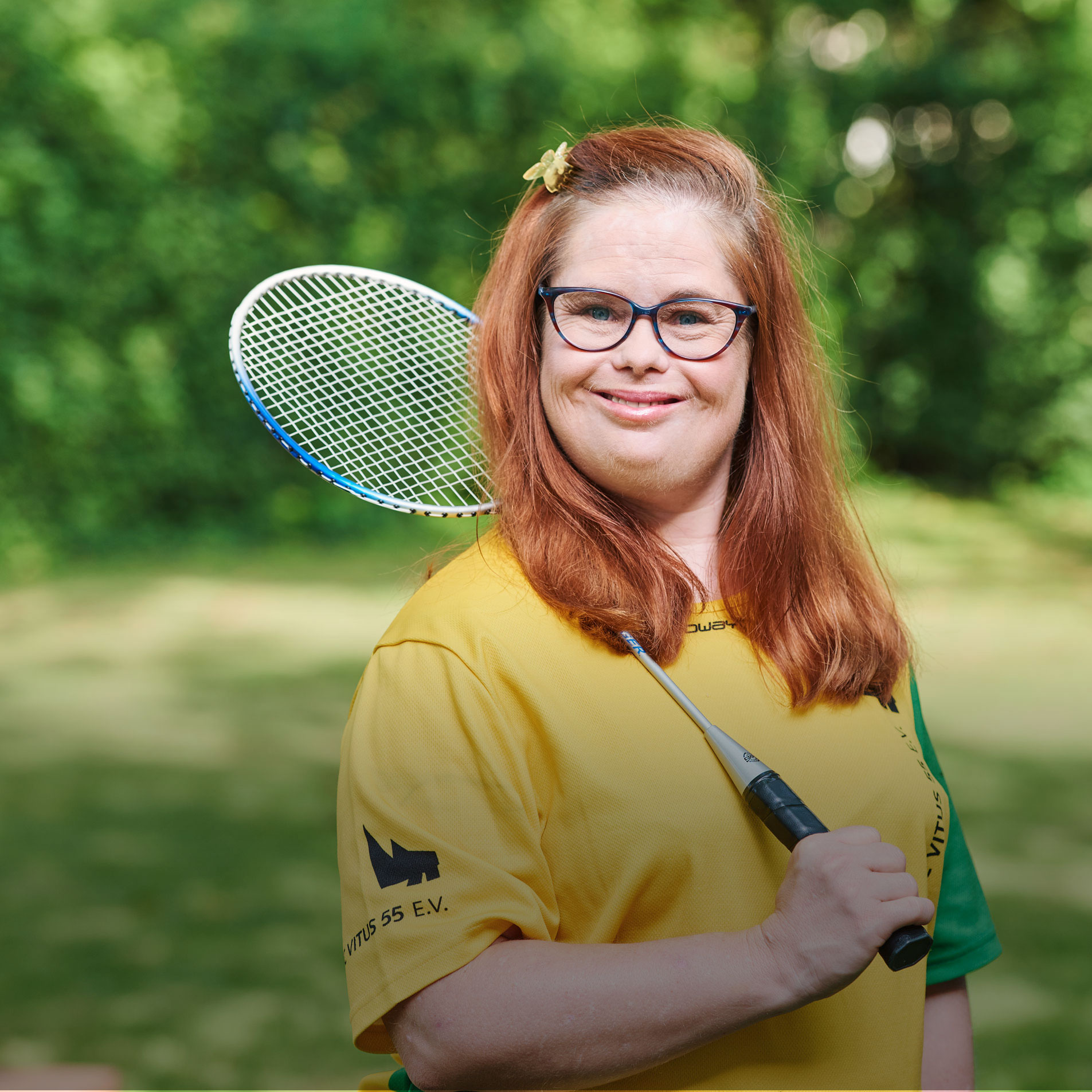 Augustinum Wohnstätten Eine Klientin mit Federballschläger