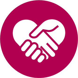 Spendenkonto Ein Piktogramm von zwei Händen, die ein Herz formen