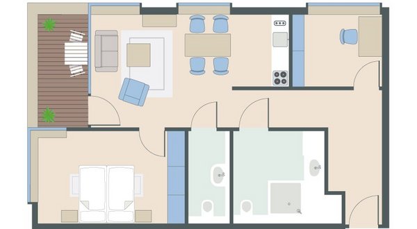 3-Zimmer-Wohnung mit 76 Quadratmetern 3-Zimmer-Wohnung mit 76 Quadratmetern