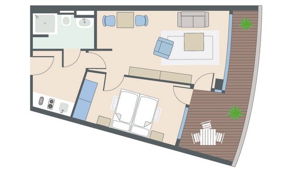2-Zimmer-Wohnung mit 56,5 Quadratmetern 2-Zimmer-Wohnung mit 56,5 Quadratmetern