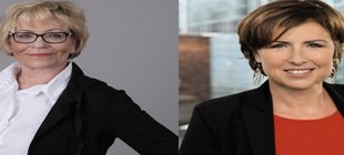 Zwei Expertinnen informieren über die Anwendung von E-Rezept und elektronische Patientenakte und deren Vorteil Zwei Porträts der Expertinnen