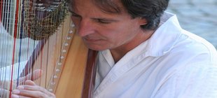 Michael David an der Harfe