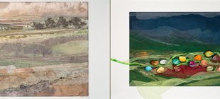 Zwei Textil-Kunstwerke von Ingrid Eckert