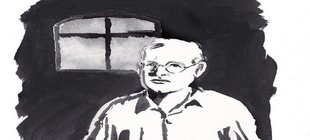 Plakatausstellung zu Dietrich Bonhoeffer Porträt als Grafik von Dietrich Bonhoeffre