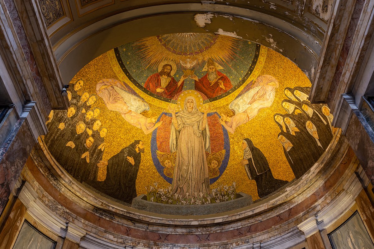 Kunst im Gespräch Deckenfresko aus der Basilika St. Praxedes in Rom