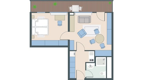 2-Zimmer-Wohnung mit 49 Quadratmetern 2-Zimmer-Wohnung mit 49 Quadratmetern