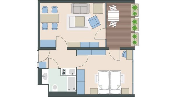 2-Zimmer-Wohnung mit 48 Quadratmetern 2-Zimmer-Wohnung mit 48 Quadratmetern