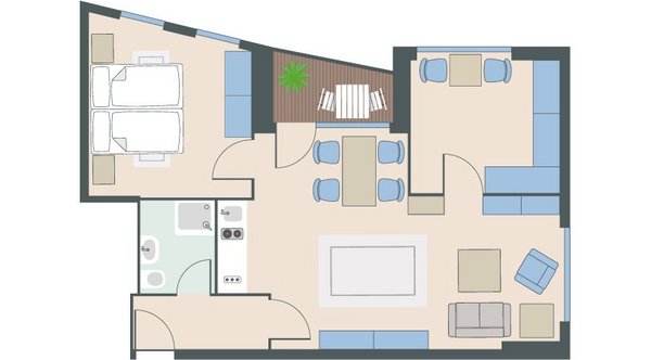 2,5-Zimmer-Wohnung mit 63 Quadratmetern 2,5-Zimmer-Wohnung mit 63 Quadratmetern