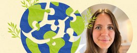 Symbolbild Nachhaltigkeit mit Porträt der Nachhaltigkeitsreferentin im Augustinum