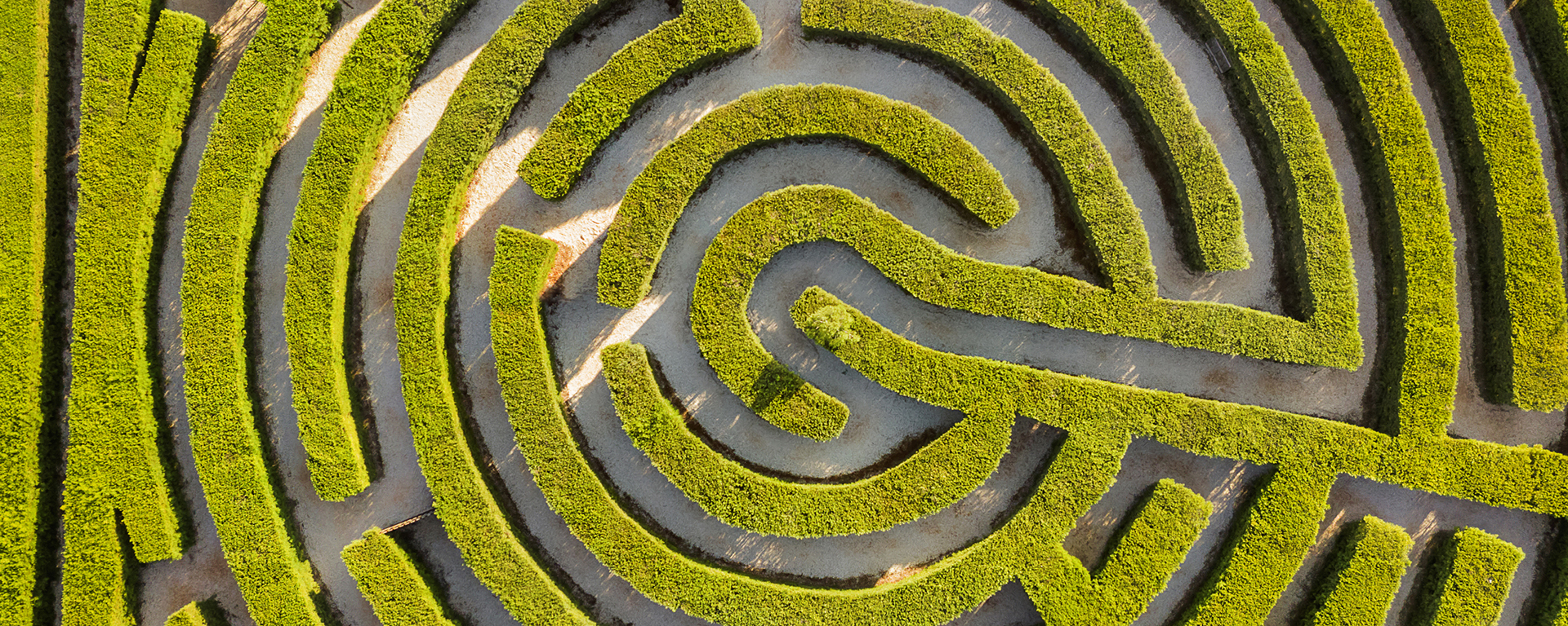 Labyrinth aus der Vogelperspektive Ein Labyrinth aus der Vogelperspektive