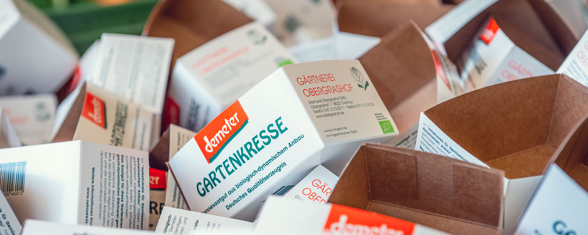 Lebensmittelverpackung In der Augustinum Gärtnerei Hollern ist Demeter-Partner