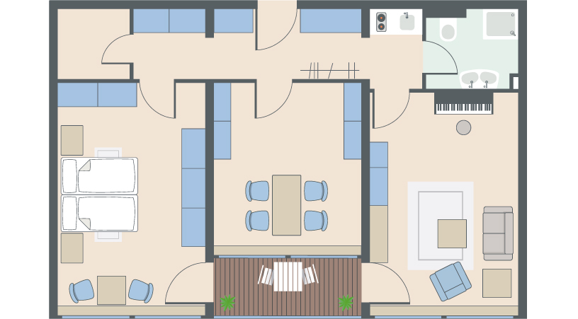 3-Zimmer-Wohnung mit 83 Quadratmetern 3-Zimmer-Wohnung mit 83 Quadratmetern