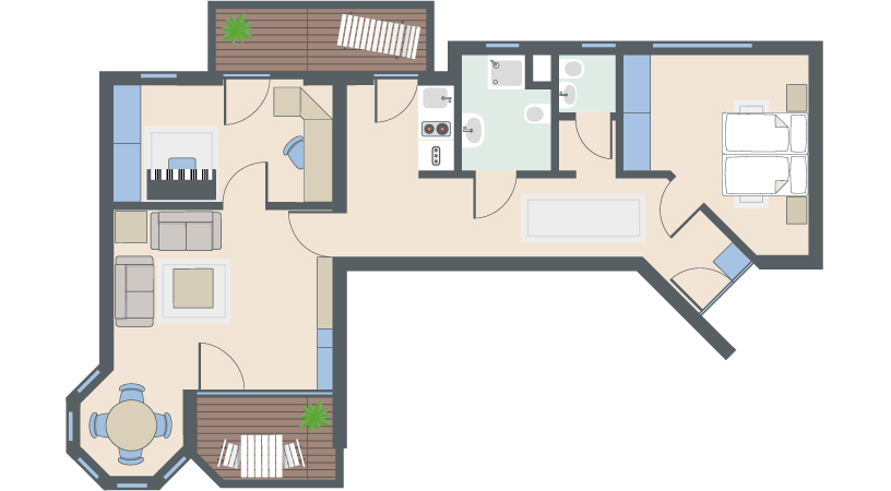 3-Zimmer-Wohnung mit 79 Quadratmetern 3-Zimmer-Wohnung mit 79 Quadratmetern