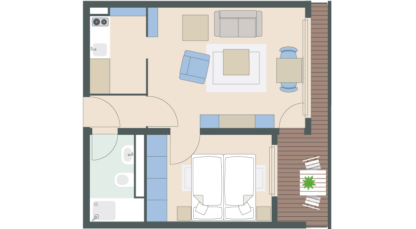 1,5-Zimmer-Wohnung mit 39 Quadratmetern 1,5-Zimmer-Wohnung mit 39 Quadratmetern