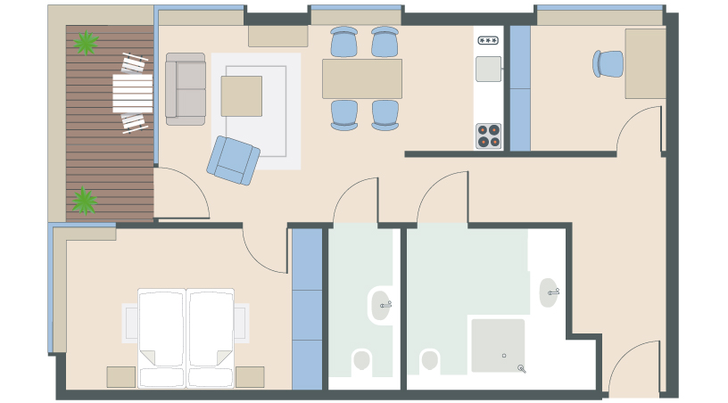 3-Zimmer-Wohnung mit 76 Quadratmetern 3-Zimmer-Wohnung mit 76 Quadratmetern