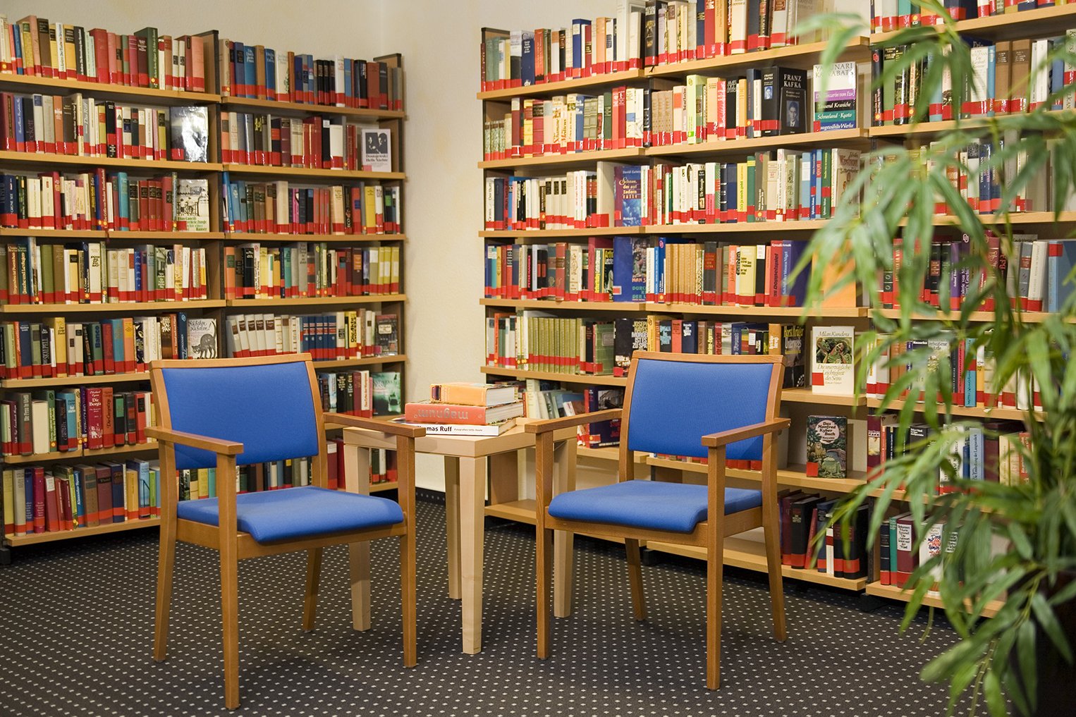 In der gut sortierten Bibliothek liegen auch Magazine, Tages- und Wochenzeitungen aus. In der gut sortierten Bibliothek liegen auch Magazine, Tages- und Wochenzeitungen aus.