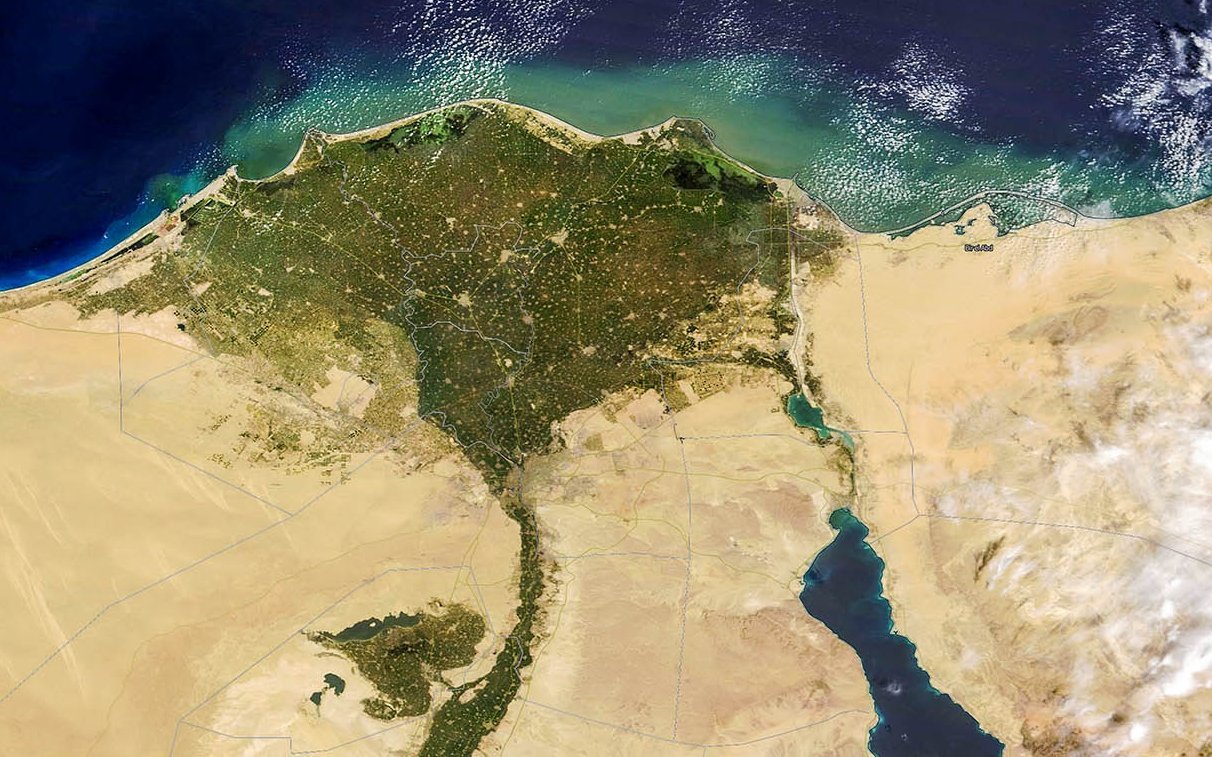 Luftaufnahme des Nildeltas