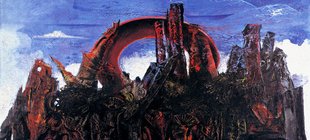 Abstraktes Gemälde eines Waldes Abstraktes Gemälde eines Waldes