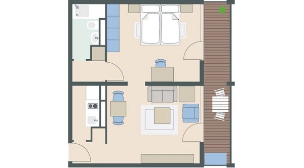 2-Zimmer-Wohnung mit 50 Quadratmetern 2-Zimmer-Wohnung mit 50 Quadratmetern