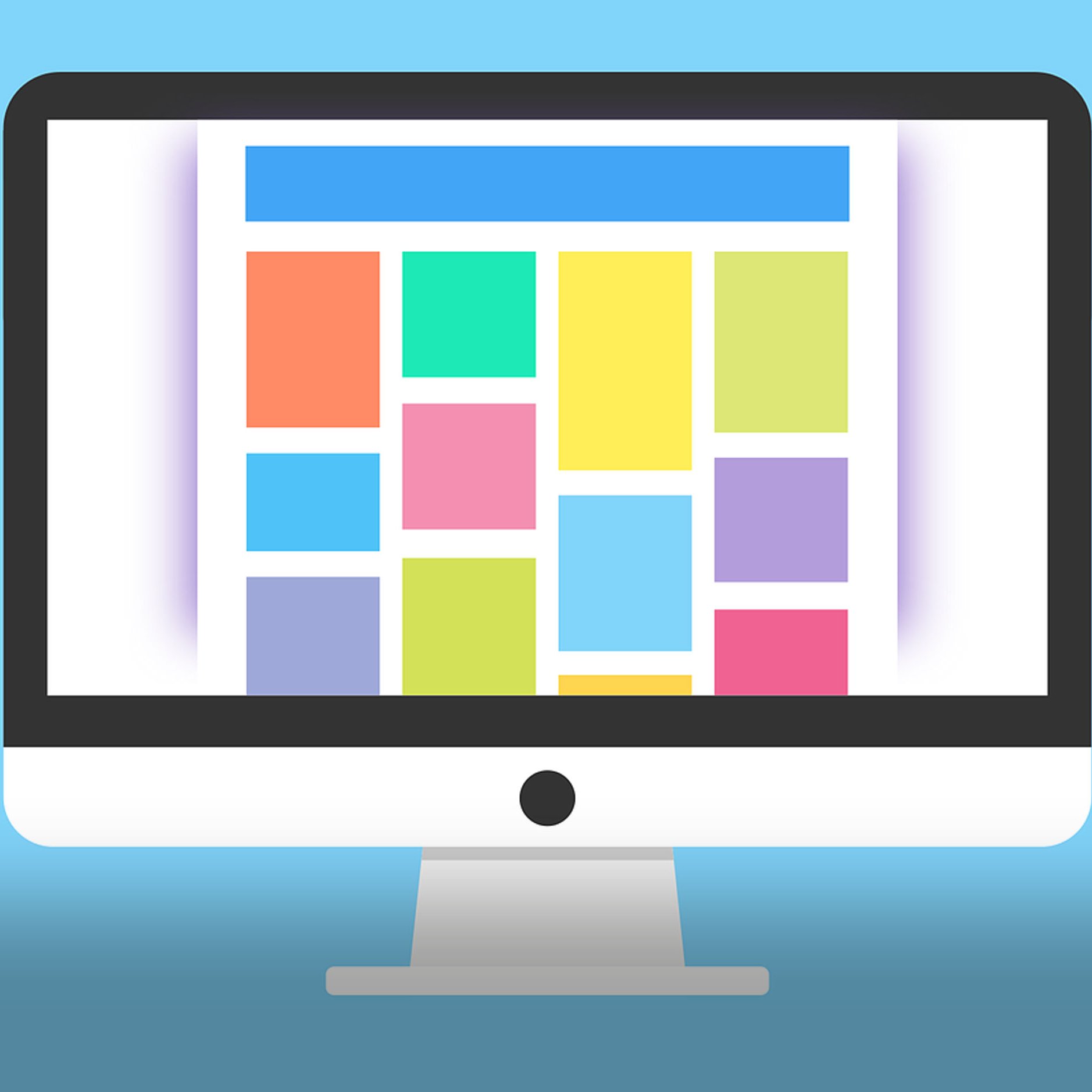Webdesign Buntes Webdesign auf einem Computerbildschirm