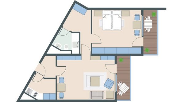 2-Zimmer-Wohnung mit 69 Quadratmetern 2-Zimmer-Wohnung mit 69 Quadratmetern