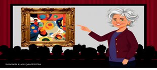 Seminar zu Rose Schapire gezeichnete Referentin vor Leinwand