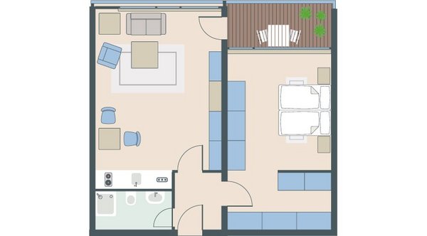 2-Zimmer-Wohnung mit 53 Quadratmetern 2-Zimmer-Wohnung mit 53 Quadratmetern
