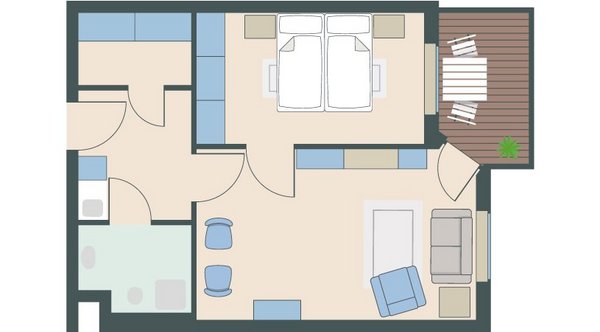 2-Zimmer-Wohnung mit 52 Quadratmetern 2-Zimmer-Wohnung mit 52 Quadratmetern