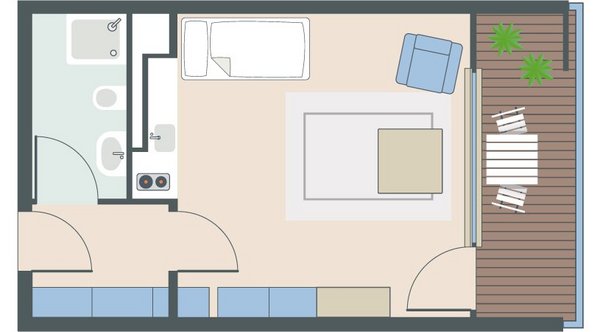 1-Zimmer-Wohnung mit 27 Quadratmetern 1-Zimmer-Wohnung mit 27 Quadratmetern