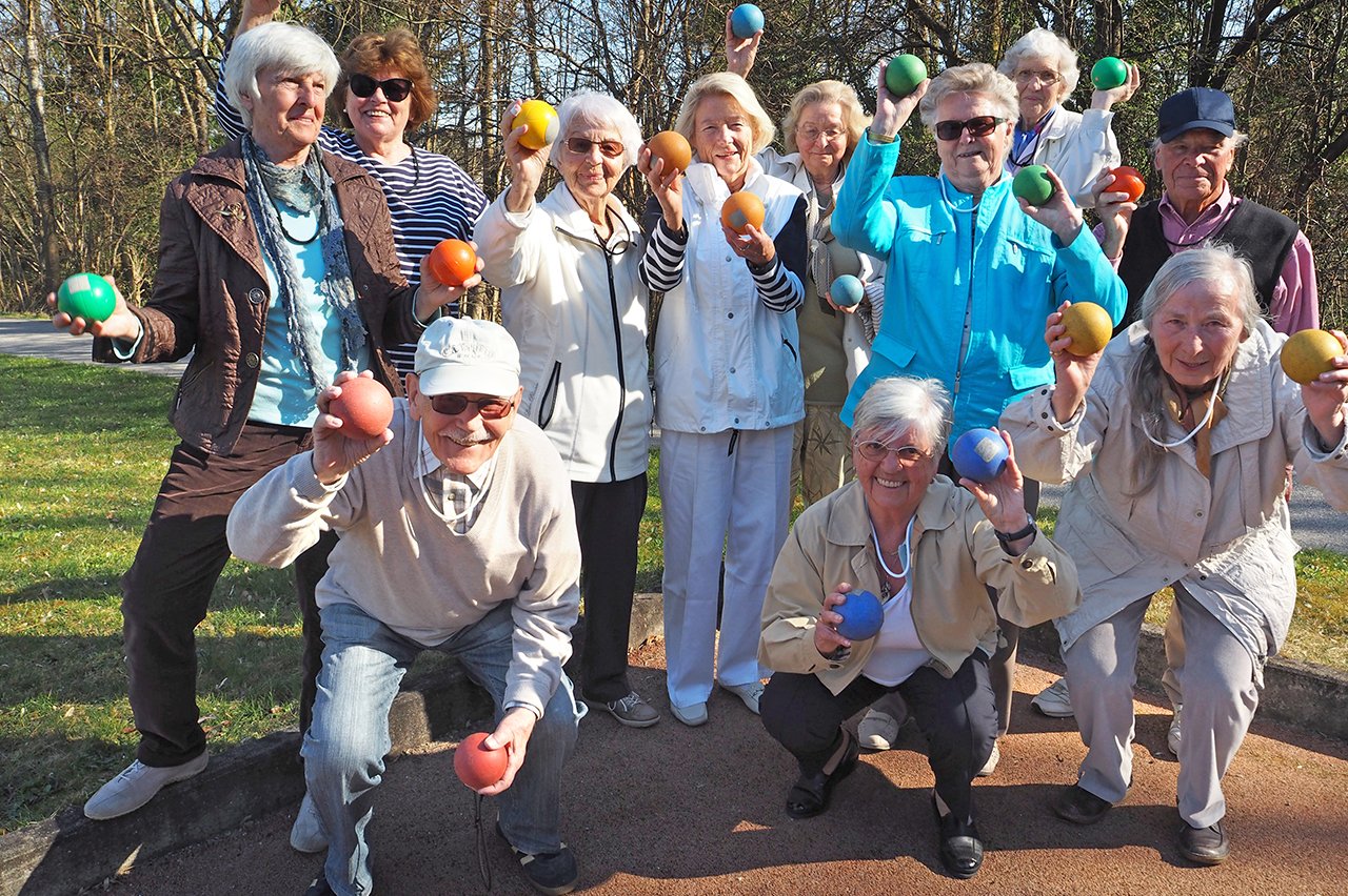 Boccia Gruppe von Boccia-Spielern