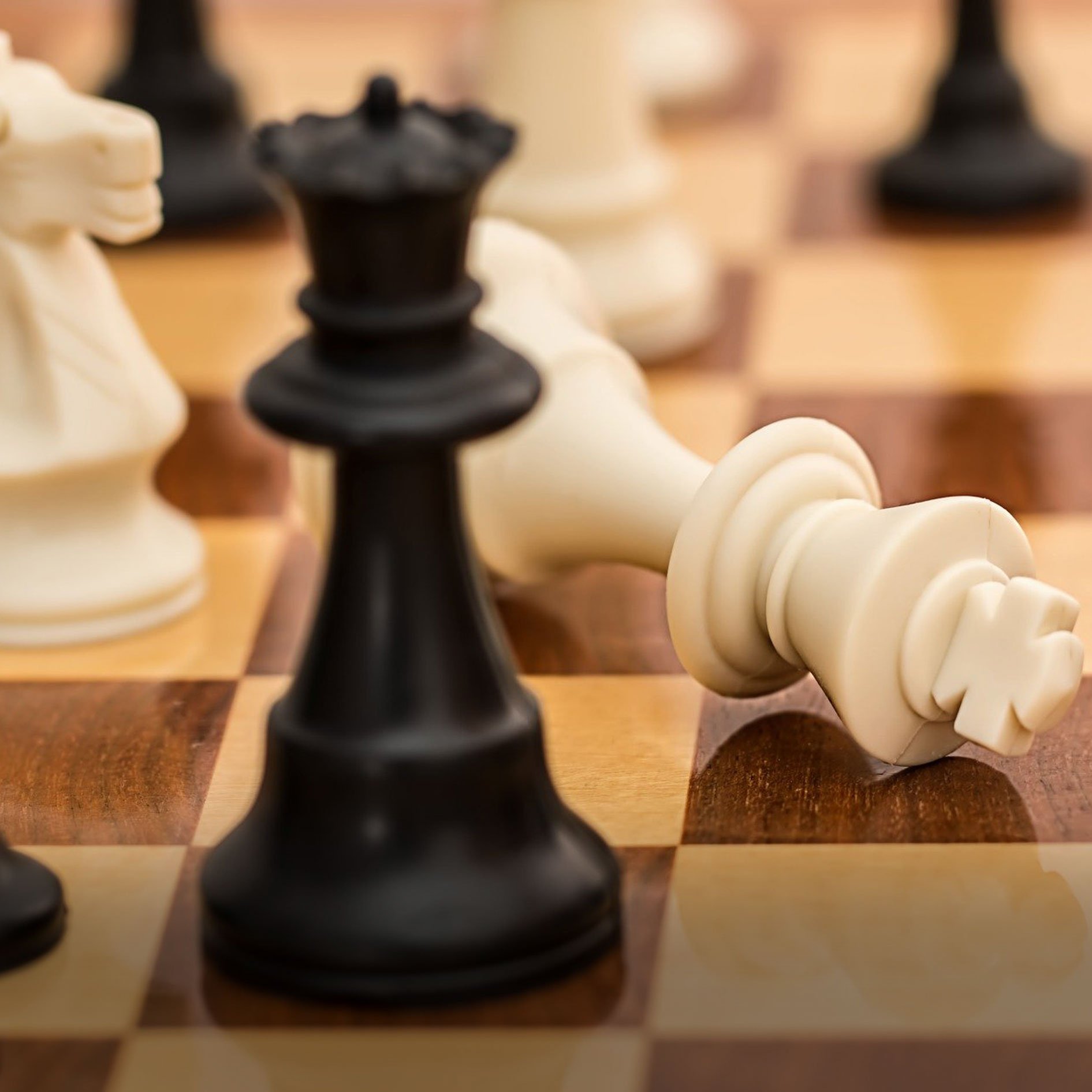 Schach Schachfiguren auf einem Schachbrett