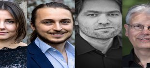 drei Männer-, ein Frauenporträt drei Männer-, ein Frauenporträt