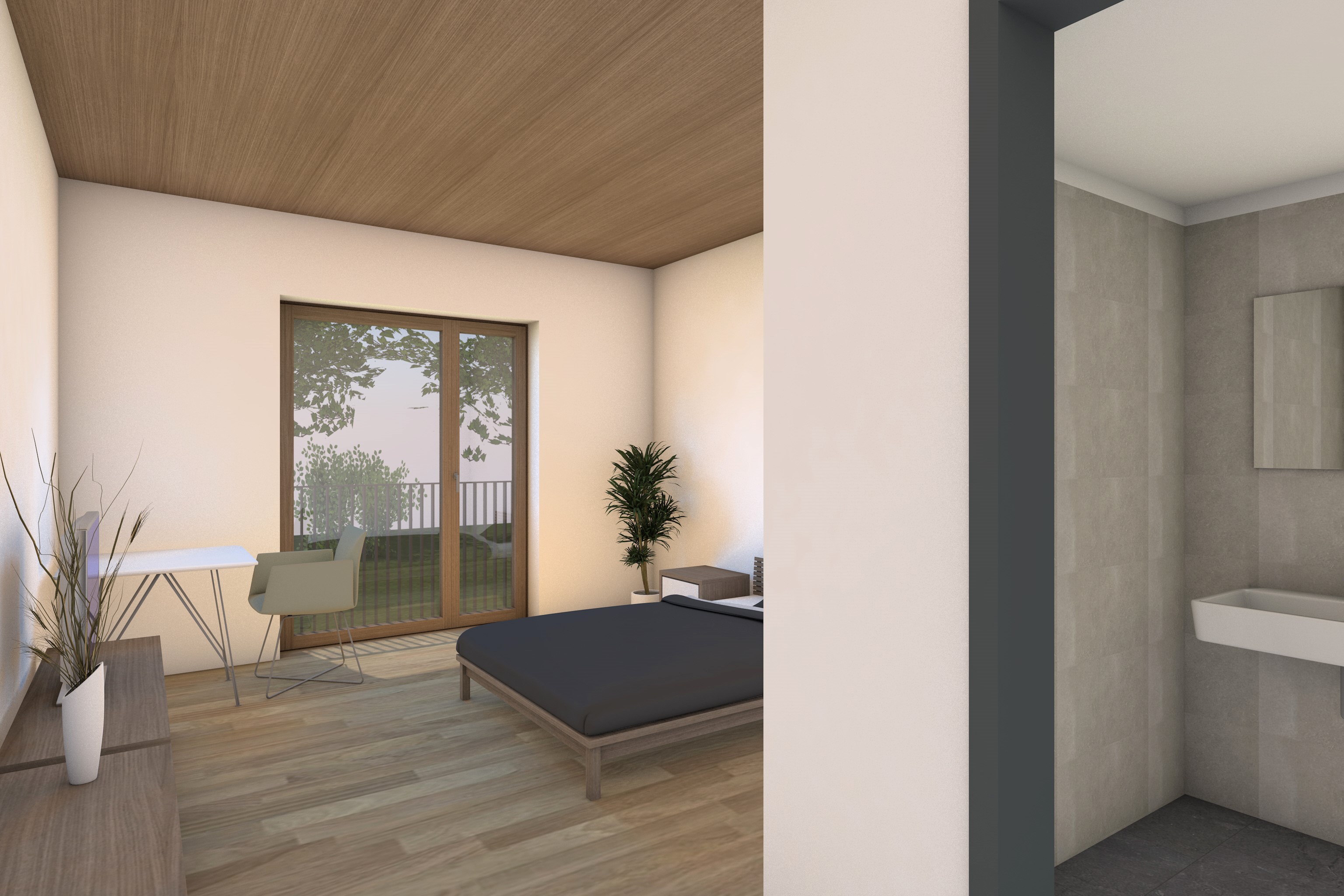 Nachhaltige Wohnstätte Bewohnerzimmer Ein Bewohnerzimmer der nachhaltigen Wohnstätte